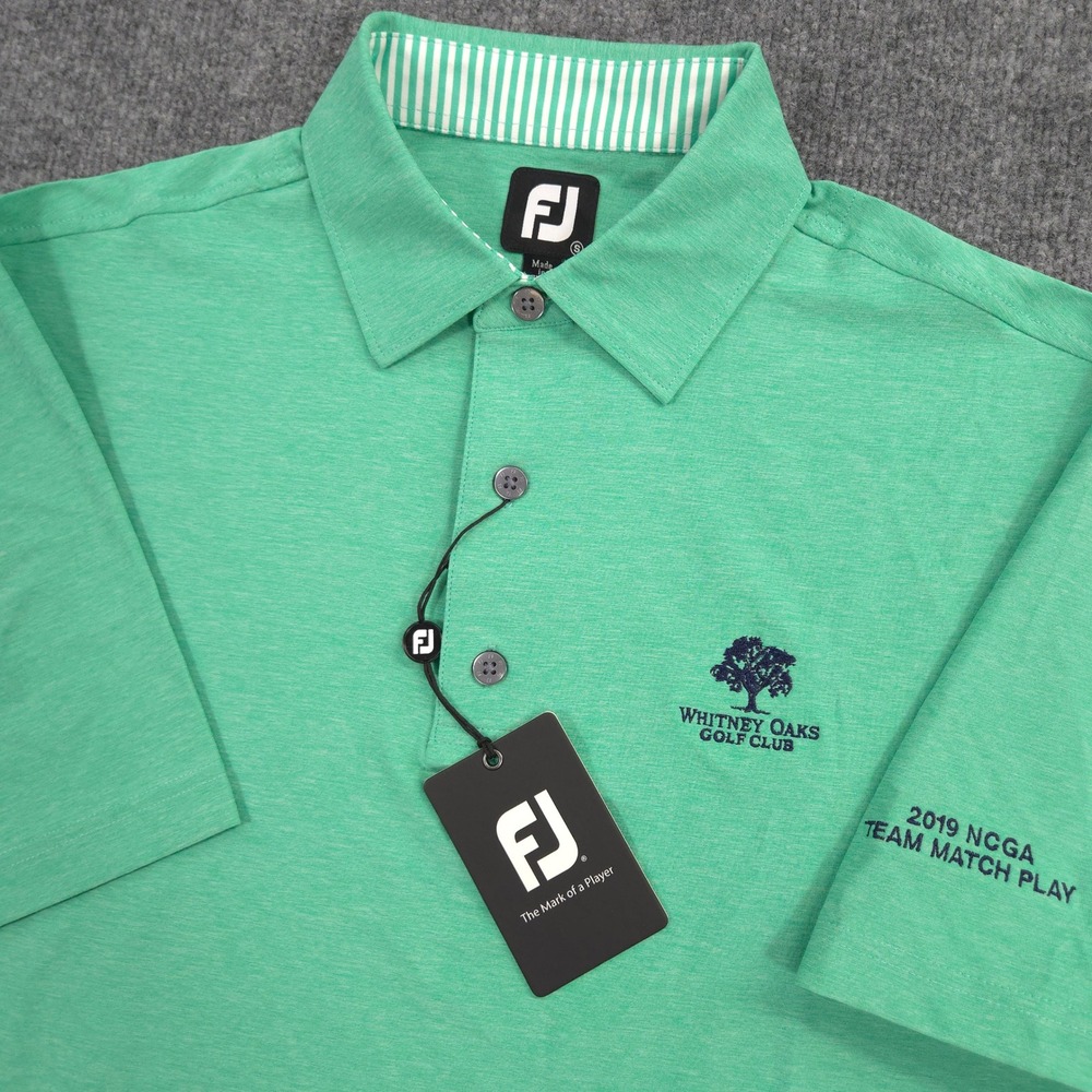 FootJoy Polo Shirt Mens Small Spearmint Heather Whitney Oaks Golf Club NCGA NEW